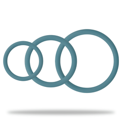 OHMAMA - 3 RINGS SET FOR PENIS & TESTICLES - BLUE