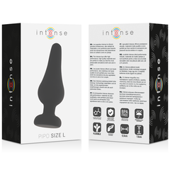 INTENSE - ANAL PLUG PIPO L BLACK SILICONE 13 CM - 53Xshop