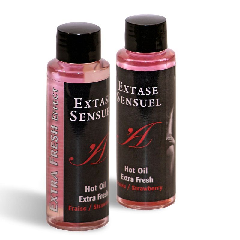 EXTASE SENSUAL - MASSAGE OIL WITH EXTRA FRESH STRAWBERRY EFFECT 100 ML - 53Xshop