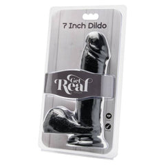 GET REAL - DILDO 18 CM AVEC COUILLES NOIRES