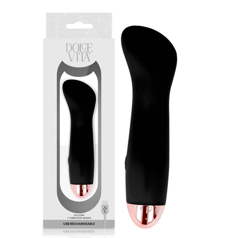 DOLCE VITA - RECHARGEABLE VIBRATOR ONE BLACK 7 SPEED - 53Xshop