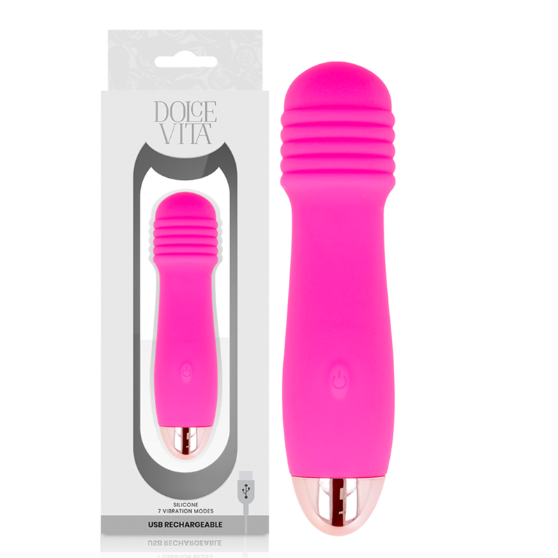 DOLCE VITA - RECHARGEABLE VIBRATOR THREE PINK 7 SPEEDS - 53Xshop