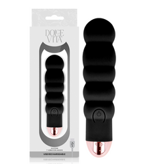 DOLCE VITA - RECHARGEABLE VIBRATOR SIX BLACK 7 SPEEDS - 53Xshop