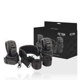 FETISH SUBMISSIVE - MASTER POSITION WITH 4 NOPRENE-LINED HANDCUFFS - 53Xshop