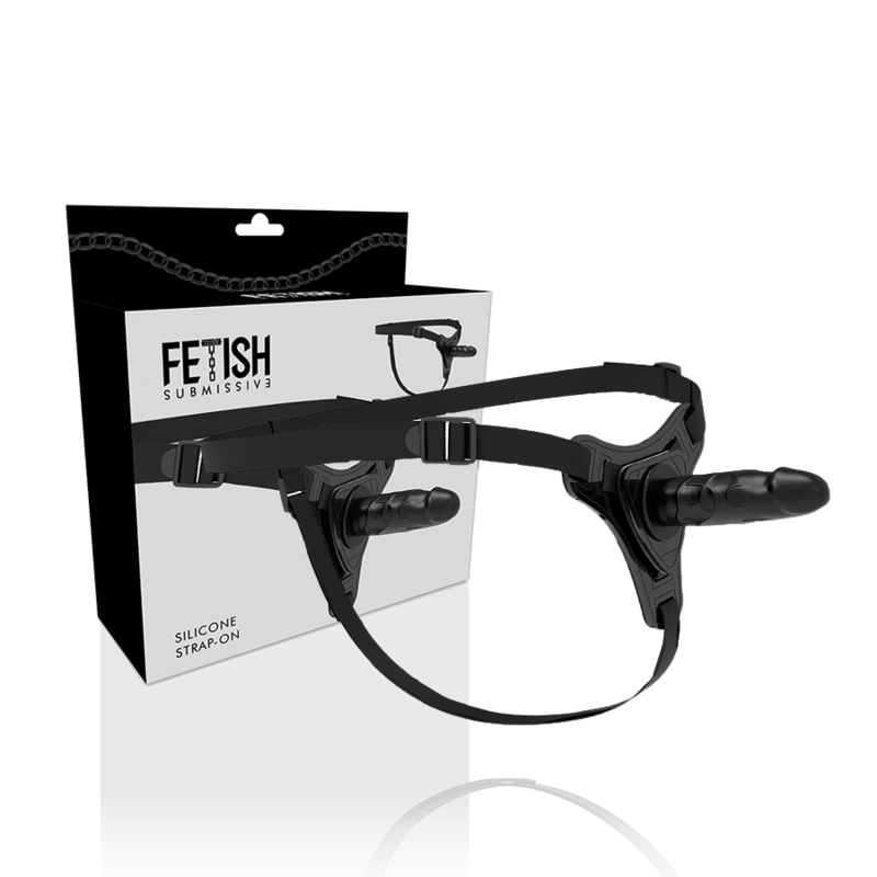FETISH SUBMISSIVE HARNESS - REALISTIC BLACK SILICONE 15 CM - 53Xshop
