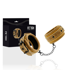FETISH SUBMISSIVE ORIGEN - VEGAN LEATHER HANDCUFFS WITH NEOPRENE LINING - 53Xshop
