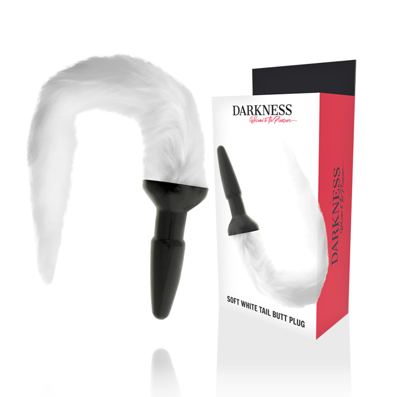 DARKNESS - SILICONE ANAL PLUG WITH WHITE TAIL - 53Xshop