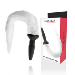 DARKNESS - SILICONE ANAL PLUG WITH WHITE TAIL - 53Xshop
