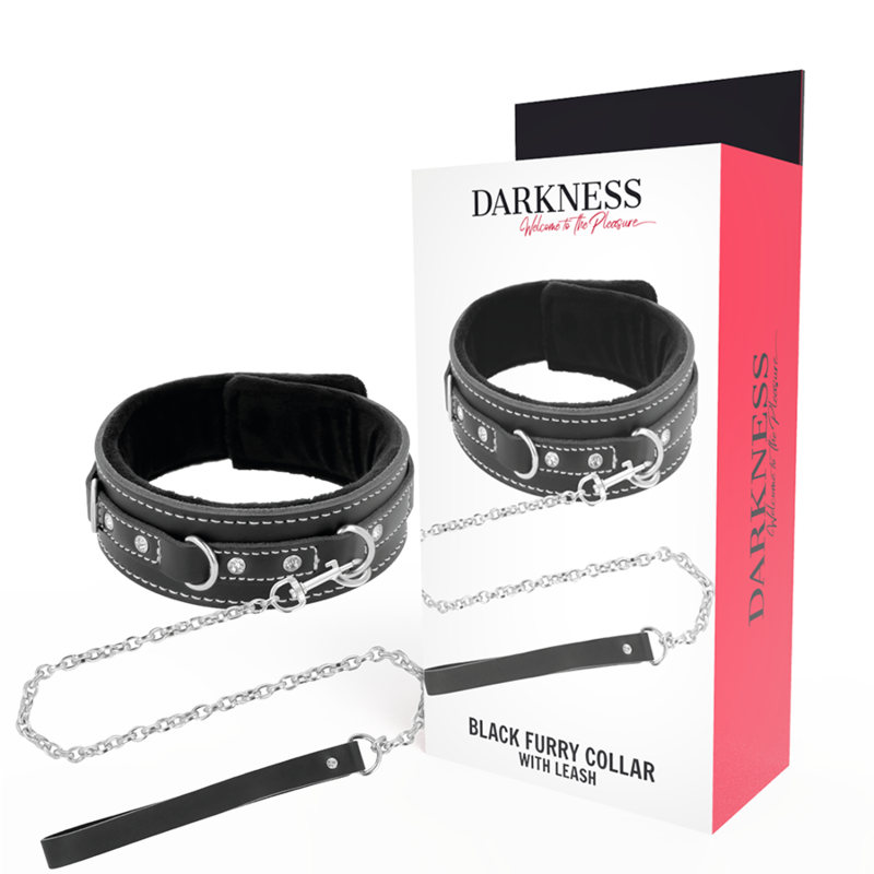 DARKNESS - HIGH QUALITY LEATHER NECKLACE WITH LEASH - 53Xshop