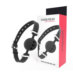 DARKNESS - BLACK BREATHABLE SILICONE GAG - 53Xshop