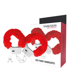 DARKNESS - RED LINED METAL HANDCUFFS - 53Xshop