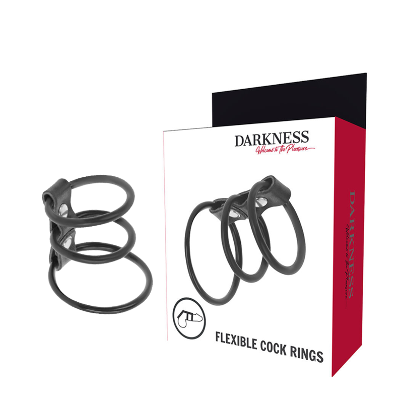 DARKNESS - SET OF 3 FLEXIBLE PENIS RINGS - 53Xshop