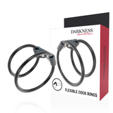 DARKNESS - DOUBLE FLEXIBLE PENIS RING - 53Xshop