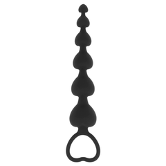 BLACK&SILVER - MILA ANAL CHAIN OF HEARTS 18 CM