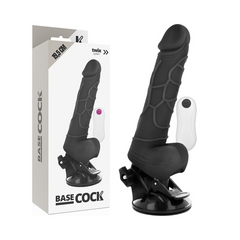 BASECOCK - REALISTIC VIBRATOR REMOTE CONTROL NATURAL WITH TESTICLES 19.5 CM -O- 4 CM - 53Xshop
