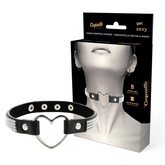COQUETTE CHIC DESIRE - VEGAN LEATHER CHOKER WITH HEART - 53Xshop