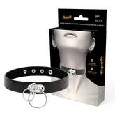 COQUETTE CHIC DESIRE - DOUBLE RING VEGAN LEATHER CHOKER - 53Xshop