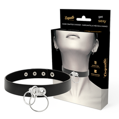COQUETTE CHIC DESIRE - DOUBLE RING VEGAN LEATHER CHOKER - 53Xshop
