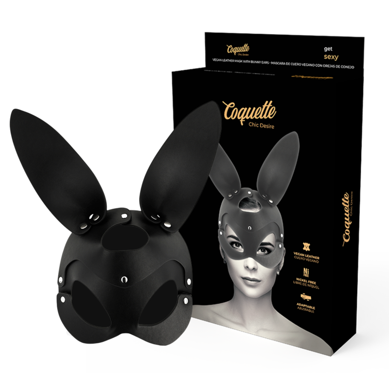 COQUETTE CHIC DESIRE - VEGAN LEATHER MASK WITH BUNNY EARS - 53Xshop