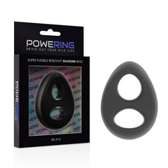 POWERING - SUPER FLEXIBLE AND RESISTANT PENIS AND TESTICLE RING PR13 BLACK - 53Xshop