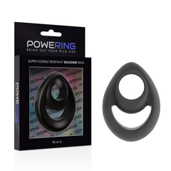 POWERING - SUPER FLEXIBLE AND RESISTANT PENIS AND TESTICLE RING PR14 BLACK - 53Xshop