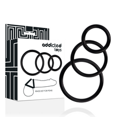 ADDICTED TOYS - RINGS SET FOR PENIS BLACK - 53Xshop