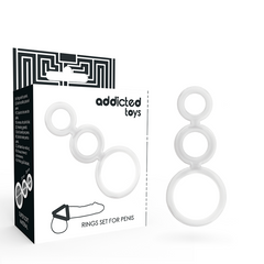 ADDICTED TOYS - RINGS SET FOR PENIS TRANSPARENT - 53Xshop