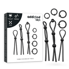 ADDICTED TOYS - FLEXIBLE SILICONE COCK RING SET 7 PIECES - 53Xshop