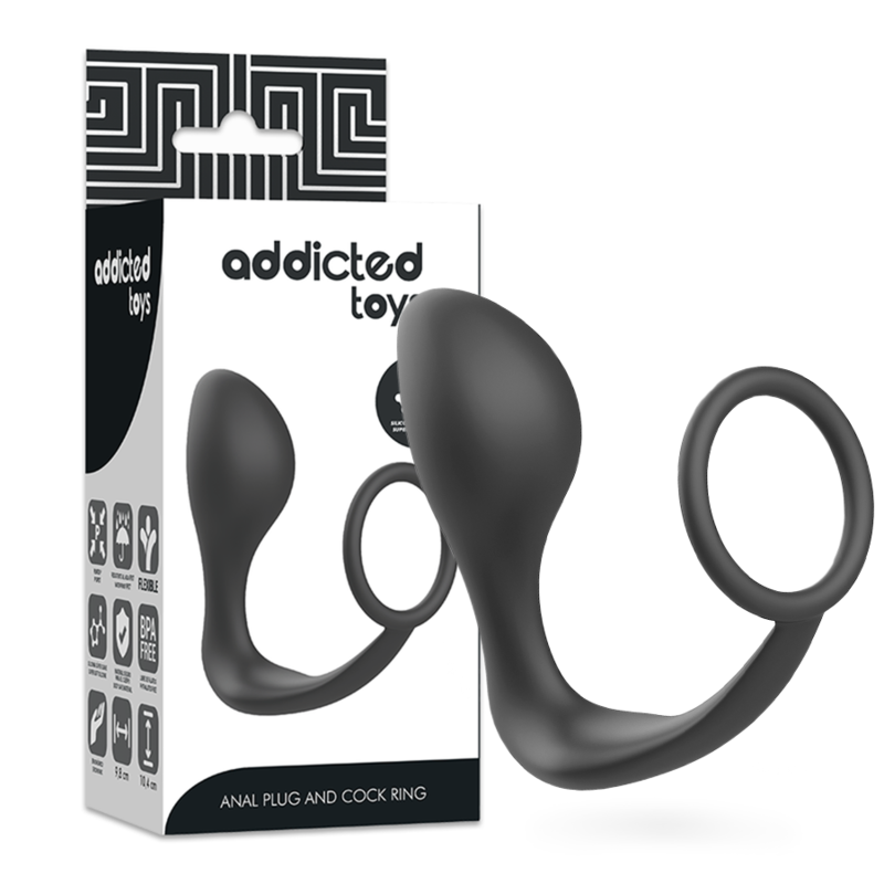 ADDICTED TOYS - ANAL PLUG WITH BLACK SILICONE RING - 53Xshop