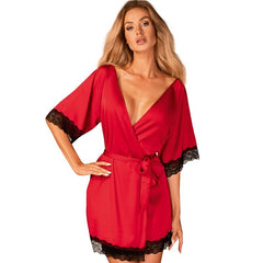 OBSESSIVE - SENSUELIA PEIGNOIR RED S/M - 53Xshop