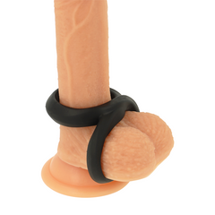 POWERING - SUPER FLEXIBLE AND RESISTANT PENIS AND TESTICLE RING PR12 BLACK - 53Xshop