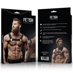 FETISH SUBMISSIVE ATTITUDE - ADJUSTABLE NEOPRENE CHEST SPORTS HARNESS FOR MEN
