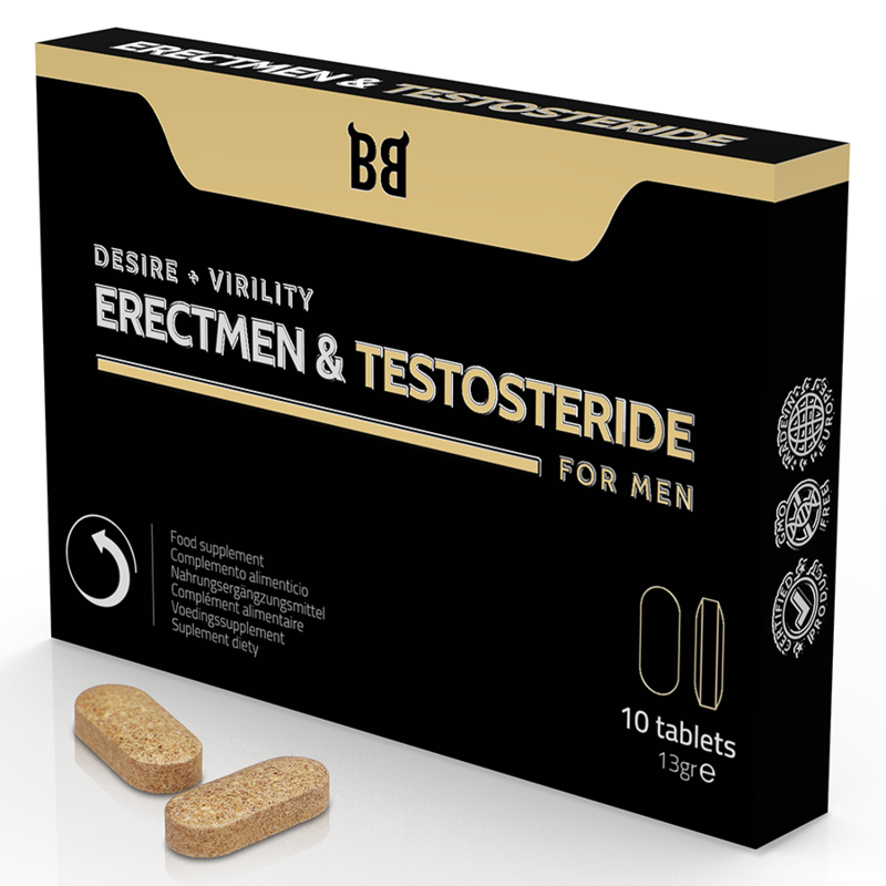 BLACK BULL - ERECTMEN & TESTOSTERIDE POWER AND TESTOSTERONE FOR MEN 10 CAPSULES - 53Xshop