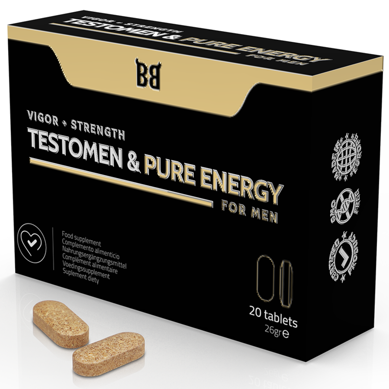 BLACK BULL - TESTOMEN & PURE ENERGY ENHANCER FOR MEN 20 CAPSULES - 53Xshop