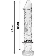 SÉRIE NEBULA PAR IBIZA - MODÈLE 12 GODE EN VERRE BOROSILICATE TRANSPARENT 17 CM -O- 3,5 CM