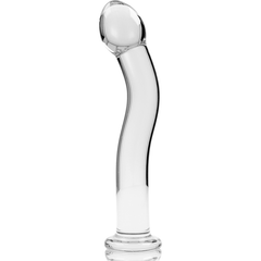 SÉRIE NEBULA PAR IBIZA - MODÈLE 18 GODE EN VERRE BOROSILICATE TRANSPARENT 18,5 CM -O- 3,5 CM