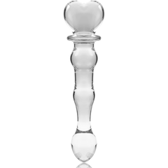 SÉRIE NEBULA PAR IBIZA - MODÈLE 21 GODE EN VERRE BOROSILICATE TRANSPARENT 20,5 CM -O- 3,5 CM
