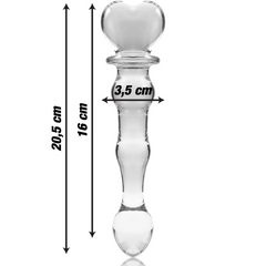 SÉRIE NEBULA PAR IBIZA - MODÈLE 21 GODE EN VERRE BOROSILICATE TRANSPARENT 20,5 CM -O- 3,5 CM