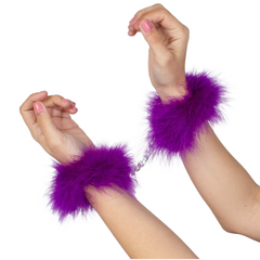 SECRETPLAY - PURPLE MARABOU HANDCUFFS - 53Xshop