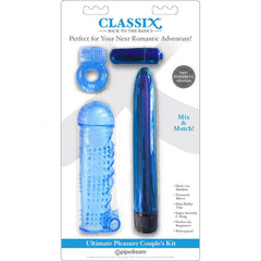 CLASSIX - KIT FOR COUPLES WITH RING, SHEATH AND BULLETS BLUE