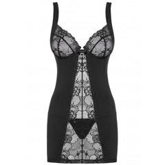 OBSESSIVE - HEARTINE CHEMISE & TANGA BLACK S/M