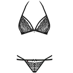 OBSESSIVE - 838 SET TWO PIECES BLACK S/M