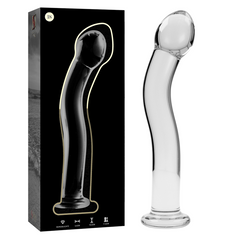 SÉRIE NEBULA PAR IBIZA - MODÈLE 18 GODE EN VERRE BOROSILICATE TRANSPARENT 18,5 CM -O- 3,5 CM