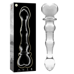 SÉRIE NEBULA PAR IBIZA - MODÈLE 21 GODE EN VERRE BOROSILICATE TRANSPARENT 20,5 CM -O- 3,5 CM