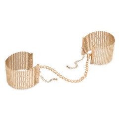 BIJOUX - DÉSIR MÉTALLIQUE GOLDEN METAL MESH HANDCUFFS - 53Xshop