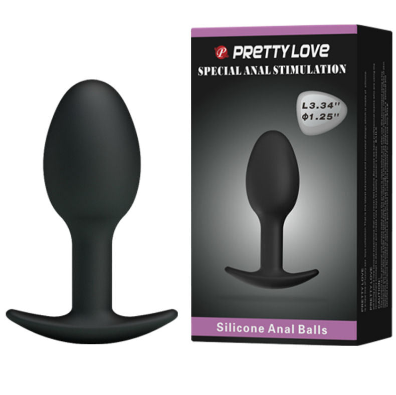 PRETTY LOVE - SILICONE ANAL PLUG 6.5 CM BLACK - 53Xshop