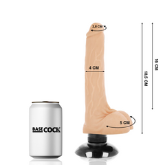 BASECOCK - REALISTIC VIBRATOR 2-1 FLESH 18.5 CM -O- 4 CM - 53Xshop