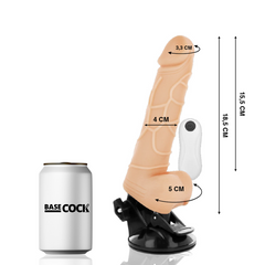 BASECOCK - REALISTIC VIBRATOR REMOTE CONTROL FLESH 18.5 CM -O- 4CM - 53Xshop