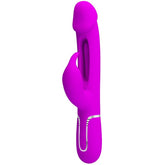 PRETTY LOVE - KAMPAS RABBIT 3 IN 1 MULTIFUNCTION VIBRATOR WITH TONGUE FUCHSIA