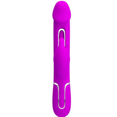 PRETTY LOVE - KAMPAS RABBIT 3 IN 1 MULTIFUNCTION VIBRATOR WITH TONGUE FUCHSIA